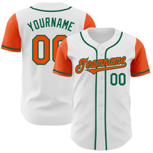Загрузить изображение в средство просмотра галереи, Custom White Orange-Kelly Green Authentic Two Tone Baseball Jersey