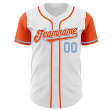 Загрузить изображение в средство просмотра галереи, Custom White Orange-Light Blue Authentic Two Tone Baseball Jersey