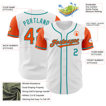 Загрузить изображение в средство просмотра галереи, Custom White Orange-Teal Authentic Two Tone Baseball Jersey