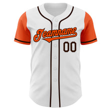 Загрузить изображение в средство просмотра галереи, Custom White Orange-Brown Authentic Two Tone Baseball Jersey