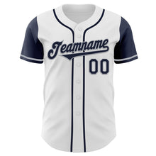 Загрузить изображение в средство просмотра галереи, Custom White Navy-Gray Authentic Two Tone Baseball Jersey