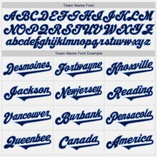 Laden Sie das Bild in den Galerie-Viewer, Custom White Navy-Light Blue Authentic Two Tone Baseball Jersey