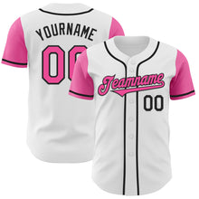 Загрузить изображение в средство просмотра галереи, Custom White Pink-Black Authentic Two Tone Baseball Jersey