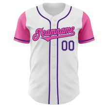 Загрузить изображение в средство просмотра галереи, Custom White Pink-Purple Authentic Two Tone Baseball Jersey