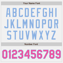 Load image into Gallery viewer, Custom White Pink-Light Blue Authentic Two Tone Baseball Jersey