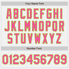 Load image into Gallery viewer, Custom White Pink-Neon Green Authentic Two Tone Baseball Jersey