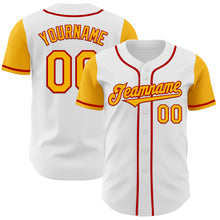 Load image into Gallery viewer, Custom White Gold-Red Authentic Two Tone Baseball Jersey