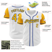 Load image into Gallery viewer, Custom White Gold-Royal Authentic Two Tone Baseball Jersey