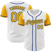 Load image into Gallery viewer, Custom White Gold-Royal Authentic Two Tone Baseball Jersey
