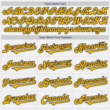 Load image into Gallery viewer, Custom White Gold-Black Authentic Two Tone Baseball Jersey