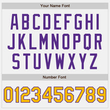 Load image into Gallery viewer, Custom White Gold-Purple Authentic Two Tone Baseball Jersey