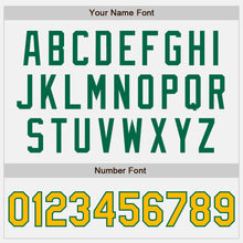 Load image into Gallery viewer, Custom White Gold-Kelly Green Authentic Two Tone Baseball Jersey