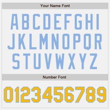 Load image into Gallery viewer, Custom White Gold-Light Blue Authentic Two Tone Baseball Jersey