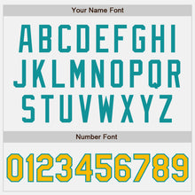 Load image into Gallery viewer, Custom White Gold-Teal Authentic Two Tone Baseball Jersey