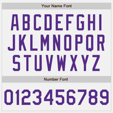 Load image into Gallery viewer, Custom White Purple Authentic Two Tone Baseball Jersey