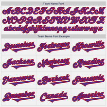 Load image into Gallery viewer, Custom White Purple-Red Authentic Two Tone Baseball Jersey
