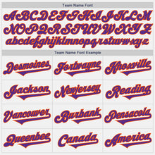 Load image into Gallery viewer, Custom White Purple-Orange Authentic Two Tone Baseball Jersey