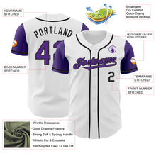 Load image into Gallery viewer, Custom White Purple-Black Authentic Two Tone Baseball Jersey