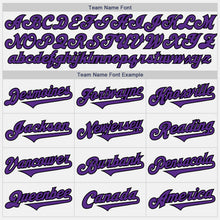 Load image into Gallery viewer, Custom White Purple-Black Authentic Two Tone Baseball Jersey