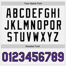 Load image into Gallery viewer, Custom White Purple-Black Authentic Two Tone Baseball Jersey