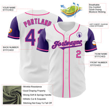 Load image into Gallery viewer, Custom White Purple-Pink Authentic Two Tone Baseball Jersey