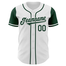 Load image into Gallery viewer, Custom White Green Authentic Two Tone Baseball Jersey