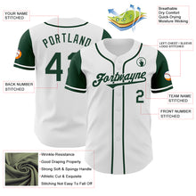 Load image into Gallery viewer, Custom White Green Authentic Two Tone Baseball Jersey
