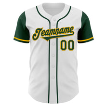 Load image into Gallery viewer, Custom White Green-Gold Authentic Two Tone Baseball Jersey