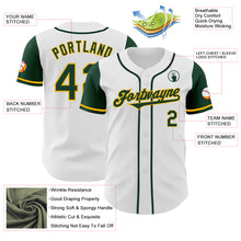 Load image into Gallery viewer, Custom White Green-Gold Authentic Two Tone Baseball Jersey