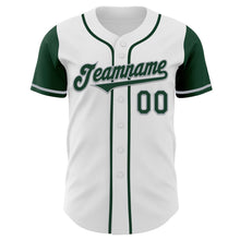 Laden Sie das Bild in den Galerie-Viewer, Custom White Green-Gray Authentic Two Tone Baseball Jersey