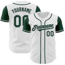 Laden Sie das Bild in den Galerie-Viewer, Custom White Green-Gray Authentic Two Tone Baseball Jersey