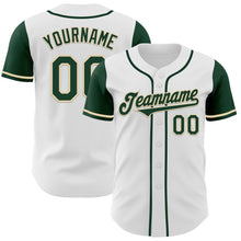 Laden Sie das Bild in den Galerie-Viewer, Custom White Green-Cream Authentic Two Tone Baseball Jersey