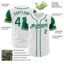 Laden Sie das Bild in den Galerie-Viewer, Custom White Kelly Green Authentic Two Tone Baseball Jersey