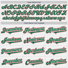 Laden Sie das Bild in den Galerie-Viewer, Custom White Kelly Green-Red Authentic Two Tone Baseball Jersey