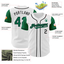 Load image into Gallery viewer, Custom White Kelly Green-Black Authentic Two Tone Baseball Jersey