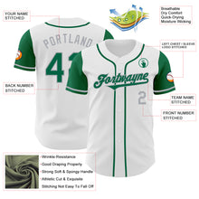 Laden Sie das Bild in den Galerie-Viewer, Custom White Kelly Green-Gray Authentic Two Tone Baseball Jersey