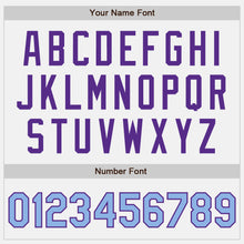Load image into Gallery viewer, Custom White Light Blue-Purple Authentic Two Tone Baseball Jersey
