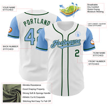 Load image into Gallery viewer, Custom White Light Blue-Green Authentic Two Tone Baseball Jersey
