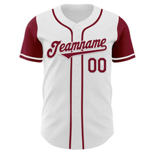 Laden Sie das Bild in den Galerie-Viewer, Custom White Crimson Authentic Two Tone Baseball Jersey