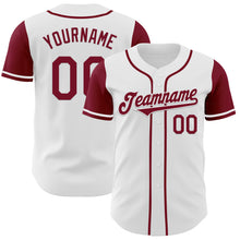 Laden Sie das Bild in den Galerie-Viewer, Custom White Crimson Authentic Two Tone Baseball Jersey