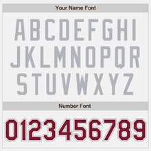 Laden Sie das Bild in den Galerie-Viewer, Custom White Crimson-Gray Authentic Two Tone Baseball Jersey