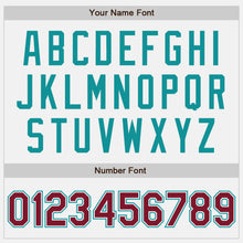 Load image into Gallery viewer, Custom White Crimson-Teal Authentic Two Tone Baseball Jersey