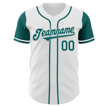 Laden Sie das Bild in den Galerie-Viewer, Custom White Teal Authentic Two Tone Baseball Jersey