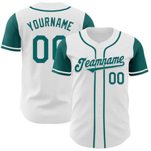 Laden Sie das Bild in den Galerie-Viewer, Custom White Teal Authentic Two Tone Baseball Jersey