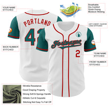 Laden Sie das Bild in den Galerie-Viewer, Custom White Teal-Red Authentic Two Tone Baseball Jersey