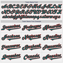 Laden Sie das Bild in den Galerie-Viewer, Custom White Teal-Red Authentic Two Tone Baseball Jersey