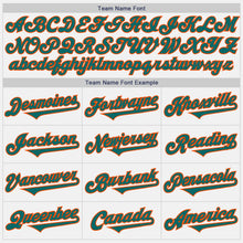 Laden Sie das Bild in den Galerie-Viewer, Custom White Teal-Orange Authentic Two Tone Baseball Jersey