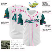 Laden Sie das Bild in den Galerie-Viewer, Custom White Teal-Pink Authentic Two Tone Baseball Jersey