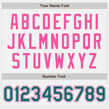 Laden Sie das Bild in den Galerie-Viewer, Custom White Teal-Pink Authentic Two Tone Baseball Jersey