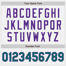 Load image into Gallery viewer, Custom White Teal-Purple Authentic Two Tone Baseball Jersey